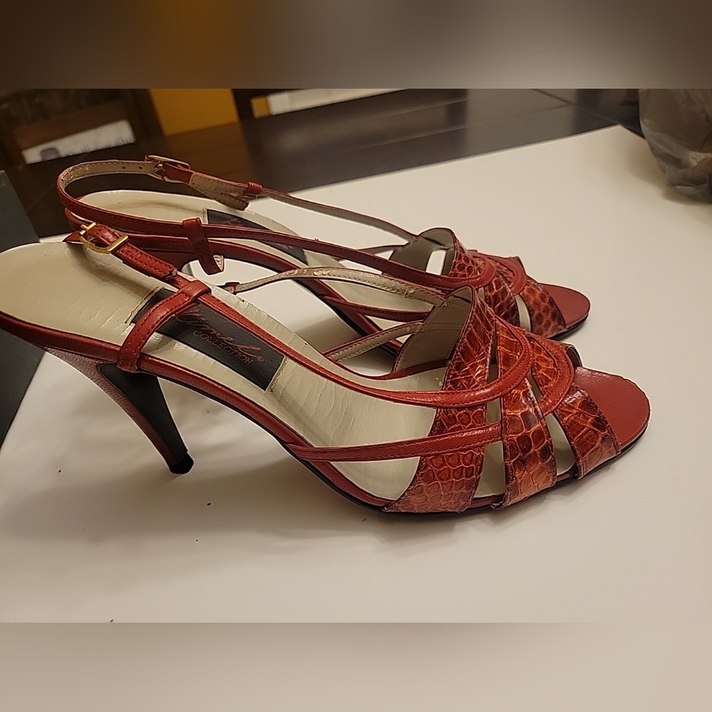 Chic Red Strappy Heels